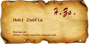 Hohl Zsófia névjegykártya